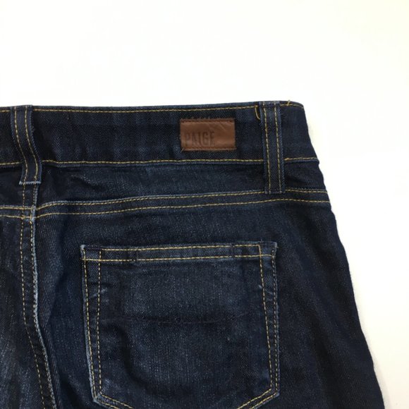 PAIGE Carson Dark Wash Skyline Ankle Peg Maternity Pull On Skinny Jeans - Picture 8 of 16